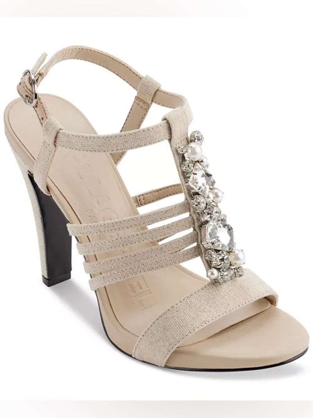 KARL LAGERFELD PARIS Cicely Strappy Embellished Dress Sandals-Size 8